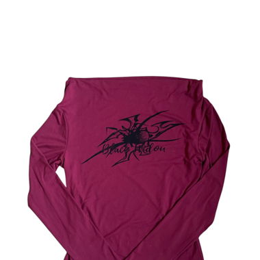 off the shoulder red spider top