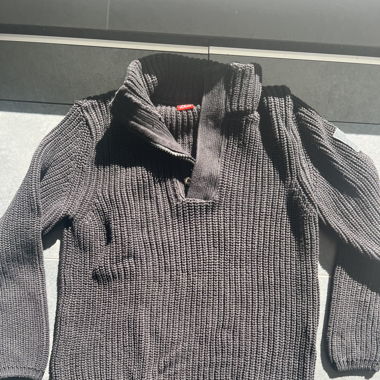  Black Button Neck Sweater 