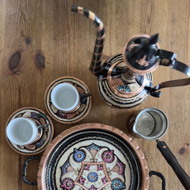 Handmade Vintage Ottoman Turkish Coffee Set