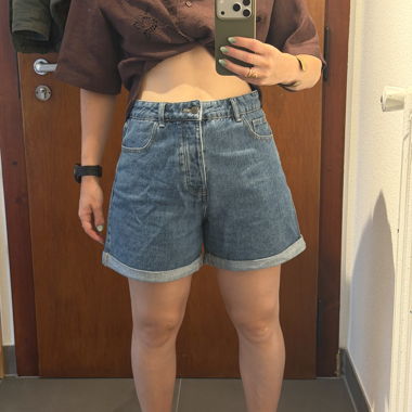 Short en jean bleu