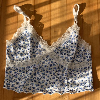 Top estival à motif floral