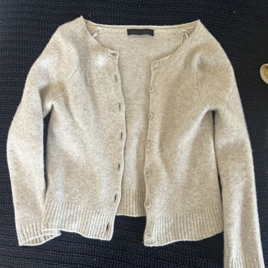100% Woll-Grauer Cardigan - Zara