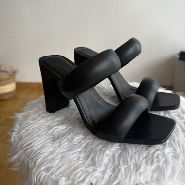 Chic Black High-Heeled Mules 