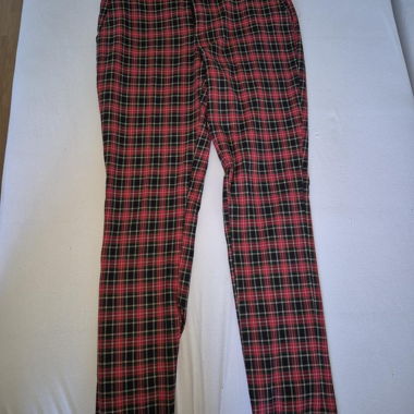Pantalon rouge à motif tartan