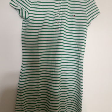 Robe polo rayee verte