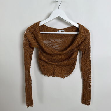 Haut en maille marron Bershka