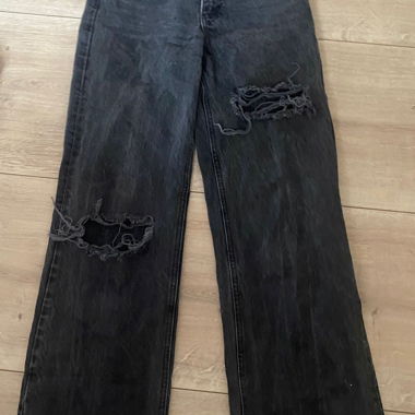 high waist straight leg jeans