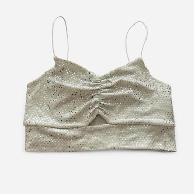 Pailletten-Crop-Top