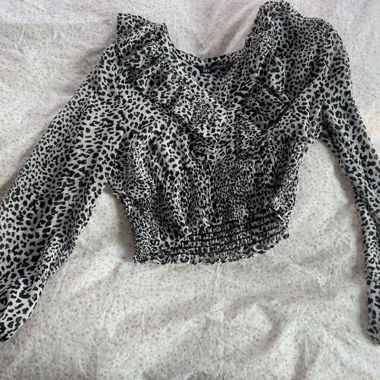 Zara blouse imprimée léopard crop top 