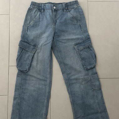 Denim cargo pants
