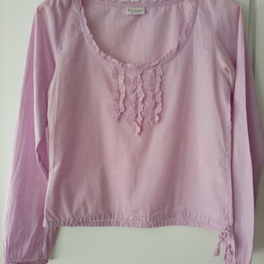 Miss Selfridge, vintage, lilac pink, ruffle blouse