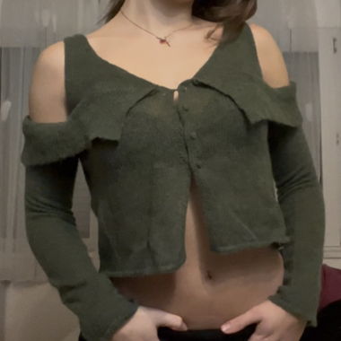 Green cardigan