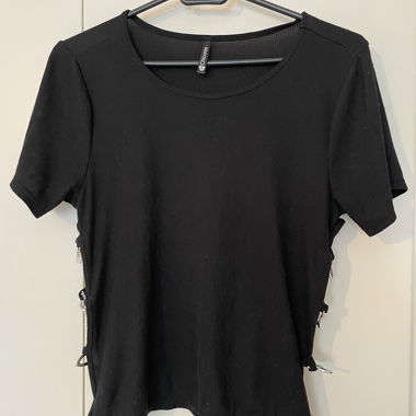 Top with butterfly rhinestone gems