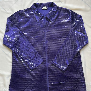 Vintage Purple Sequin Jacket with Zipper