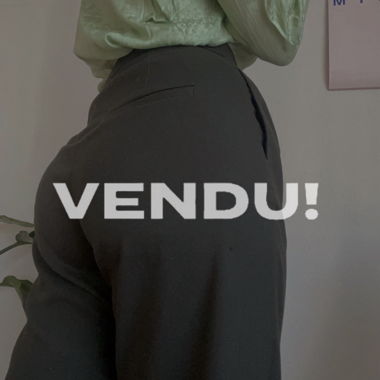 Pantaloni a vita alta verde scuro