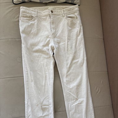 Pantalon H&M en velours côtelé couleur crème