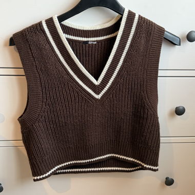 Gilet-pullover in maglia marrone