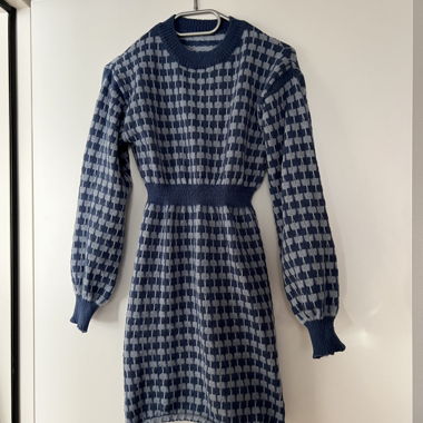 Blue sweater dress