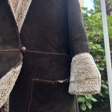 Longue veste en peau vintage