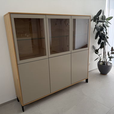 Vilano Silea Design Highboard 6 Türen, Vitrine