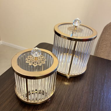 Dekorative Glasdosen 2er-Set