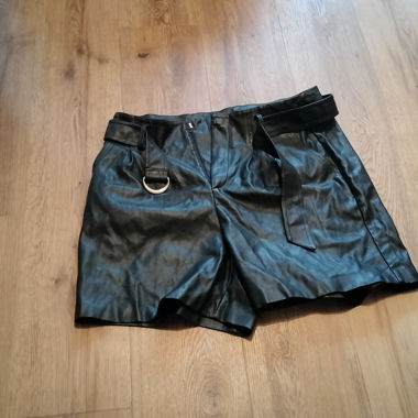 Shorts in ecopelle neri zebra XL