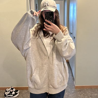 Y2K oversized Zip-Hoodie