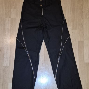 Pantalon noir Y2K à fermeture éclair