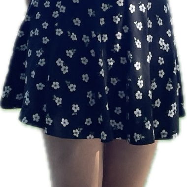 Jupe noire à fleurs