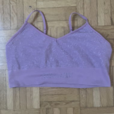 Reggiseno sportivo lilla con glitter