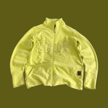 Giacca con zip gialla D&G Y2k track vintage