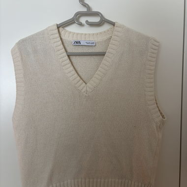 Gilet en maille Zara jaune beurre