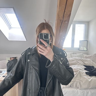 Leder Imitat Jacke