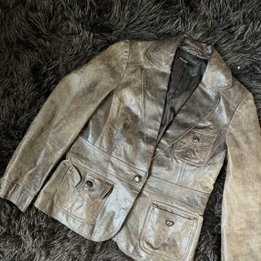 Leather blazer jacket