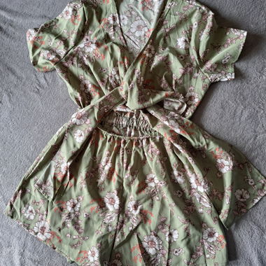 Green Floral Playsuit