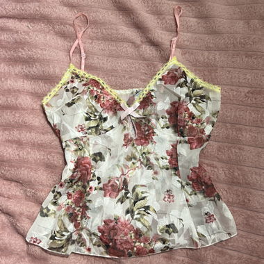 mesh cami with floral print