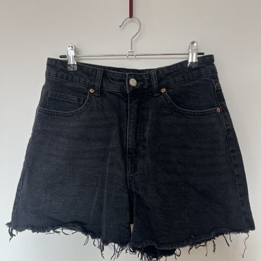 Black denim shorts