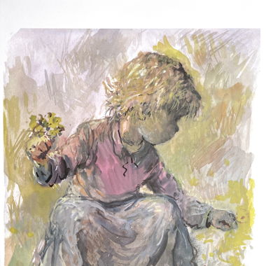 Nachdruck "Mädchen mit Blumen" von Karl Schenck