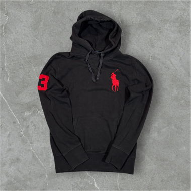 vintage polo ralph lauren big pony hoodie black