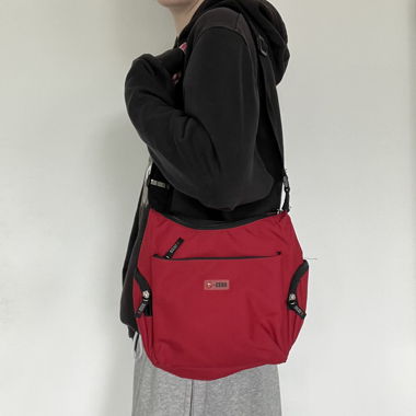 red crossbody bag