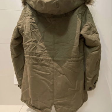 Pepe Jeans - Khaki parka with faux-fur trimmed hood for women