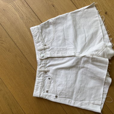White MNG Denim Shorts
