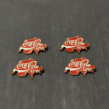 Coca-Cola Pins 4er-Set Schweiz Umriss