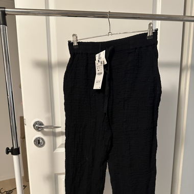 Schwarze Baumwollhose (neu mit Etikett)
