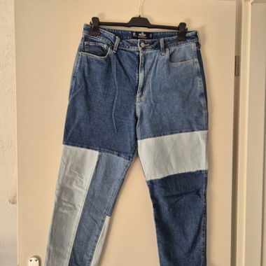 Jean mom patchwork Hollister