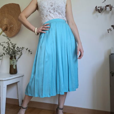 Jupe midi vintage en soie