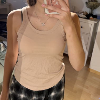 Beige sports top with pads