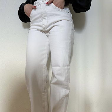 Pantalon blanc high waist