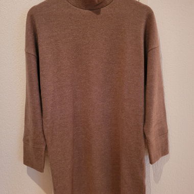 Brown Turtleneck Sweater Dress