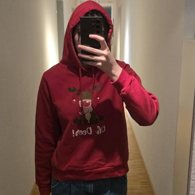 Red reindeer hoodie